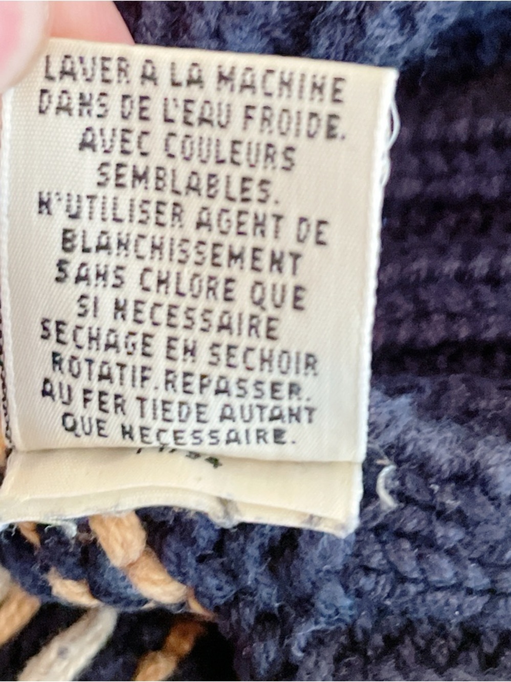 Vintage Eddie Bauer Men’s Fair Isle Nordic Cotton Sweater Navy Cream Size Medium - Picture 8 of 9